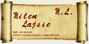 Milen Lajšić vizit kartica